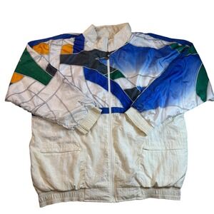 Vintage Nino Cerruti Sport Windbreaker Geometric Colorblock Men's L Y2K Retro